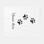 犬の前黒ペット追加の名前文字動物の前写真 フリースブランケット (正面(横))