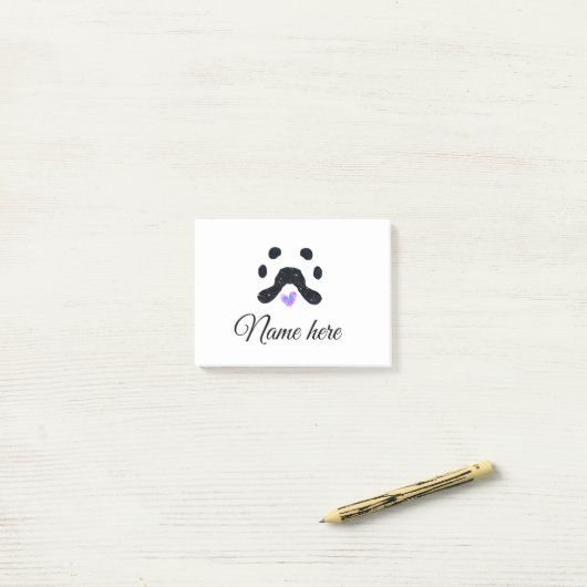 犬の前黒ペット追加の名前文字動物の前写真 ポストイット (デスク上)