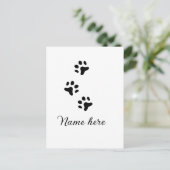 犬の前黒ペット追加の名前文字動物の前写真 ポストカード (スタンド正面)