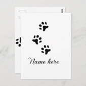 犬の前黒ペット追加の名前文字動物の前写真 ポストカード (正面/裏面)