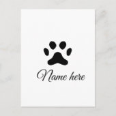 犬の前黒ペット追加の名前文字動物の前写真 ポストカード (正面)
