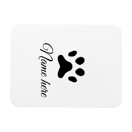 犬の前黒ペット追加の名前文字動物の前写真 マグネット (横)