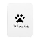 犬の前黒ペット追加の名前文字動物の前写真 マグネット (縦)