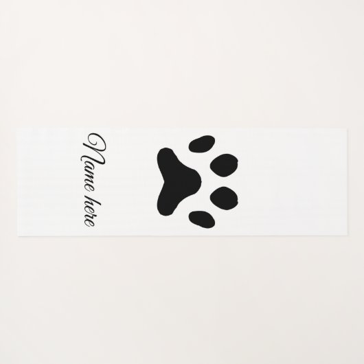 犬の前黒ペット追加の名前文字動物の前写真 ヨガマット (裏面(横))