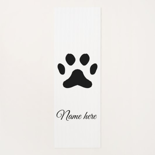 犬の前黒ペット追加の名前文字動物の前写真 ヨガマット (裏面)