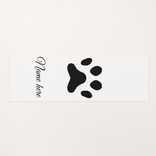 犬の前黒ペット追加の名前文字動物の前写真 ヨガマット (正面(横))