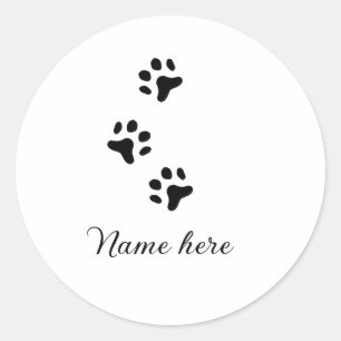 犬の前黒ペット追加の名前文字動物の前写真 ラウンドシール