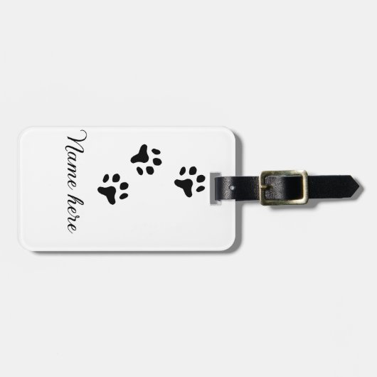 犬の前黒ペット追加の名前文字動物の前写真 ラゲッジタグ (正面横)
