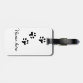 犬の前黒ペット追加の名前文字動物の前写真 ラゲッジタグ (裏面横)