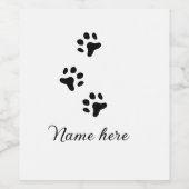 犬の前黒ペット追加の名前文字動物の前写真 ワインラベル (シングルラベル)