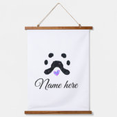 犬の前黒ペット追加の名前文字動物の前写真 吊り下げ型タペストリー (正面)