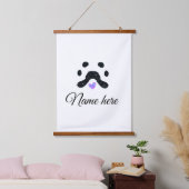 犬の前黒ペット追加の名前文字動物の前写真 吊り下げ型タペストリー (寝室)