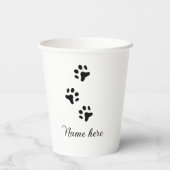 犬の前黒ペット追加の名前文字動物の前写真 紙コップ (裏面)