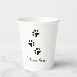 犬の前黒ペット追加の名前文字動物の前写真 紙コップ