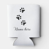 犬の前黒ペット追加の名前文字動物の前写真 缶クーラー (裏面)