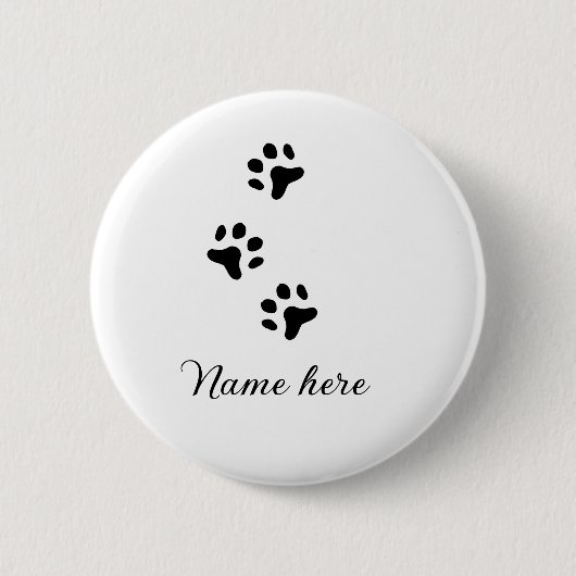 犬の前黒ペット追加の名前文字動物の前写真 缶バッジ (正面)