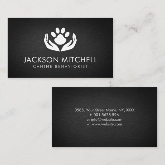 犬の動作学者の名刺(白黒) 名刺 (正面/裏面)
