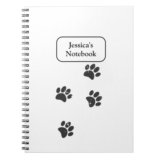 犬の動揺して前足のトラック ノートブック (正面)