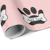 犬の動揺して前足のプリントと骨のベビーピンク ラッピングペーパー (ロールコーナー)