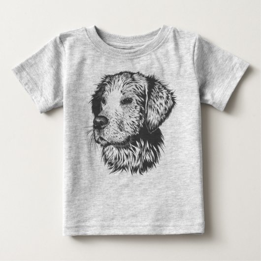 犬の動物家畜の犬の犬。 ベビーTシャツ (正面)