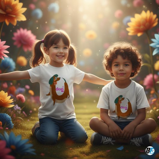 犬の動物用アルファベットD ベビーTシャツ