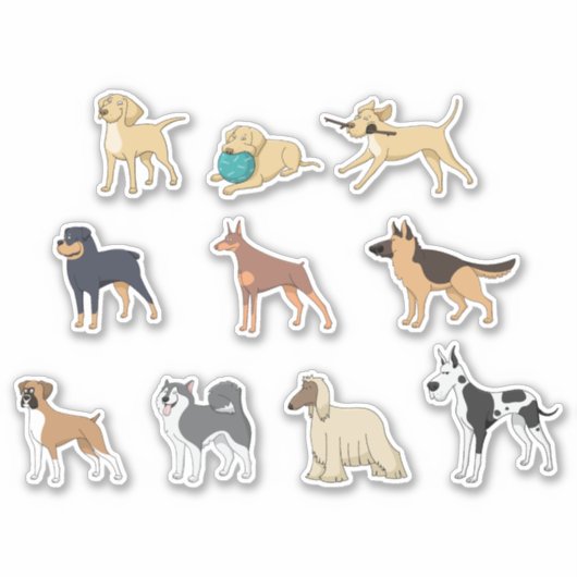 犬の動物 シール (正面)