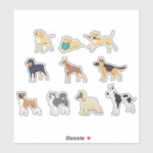犬の動物 シール (シート)