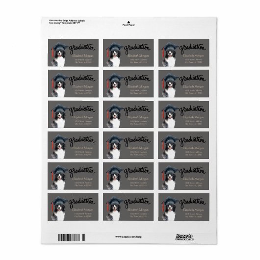 犬の卒業キャップ ラベル (フルシート)