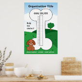 犬の原因の募金温度計 ポスター (キッチン)