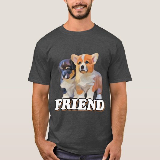 犬の友情の犬の恋人のギフトアイディアおもしろい友達 Tシャツ (正面)