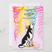 犬の友達と一緒の誕生日パーティー 招待状 (裏面)