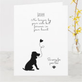 犬の同情カード、名前をカスタムする。ペット損失 カード (黄色い花)