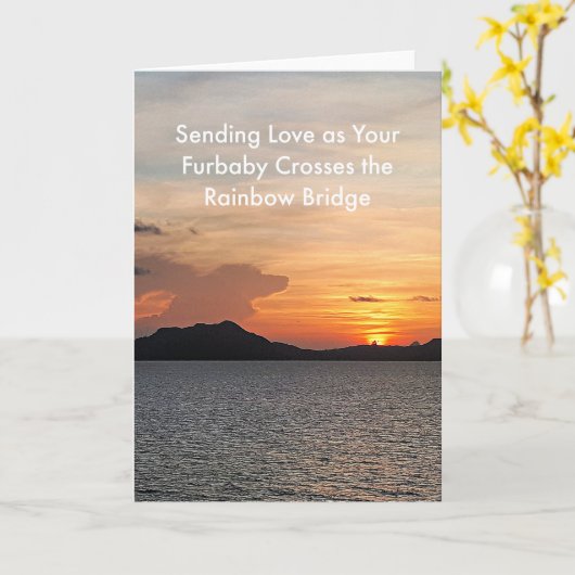 犬の同情カード – 空の雲 カード (黄色い花)