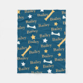 犬の名パーソナライズされた星ボーンズブルー フリースブランケット (正面)