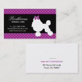 犬の名刺のプードルのかわいい水玉模様の紫色 名刺 (正面/裏面)