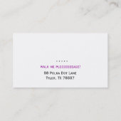 犬の名刺のプードルのかわいい水玉模様の紫色 名刺 (裏面)