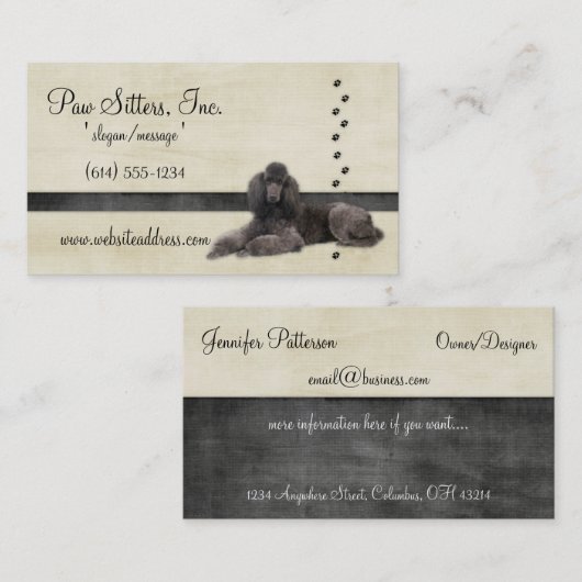 犬の名刺:: 標準プードル 名刺 (正面/裏面)