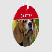 犬の名前と写真のクリスマスとビーグル オーナメント (正面)