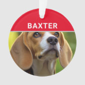 犬の名前と写真のクリスマスとビーグル オーナメント (正面)