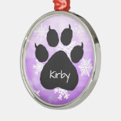 犬の名前のポーパーソナライズされたト印刷クリスマス メタルオーナメント (左)