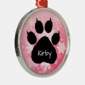 犬の名前のポーパーソナライズされたト印刷クリスマス メタルオーナメント (右)