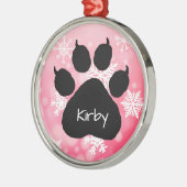 犬の名前のポーパーソナライズされたト印刷クリスマス メタルオーナメント (左)