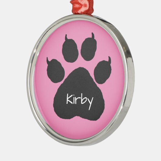 犬の名前のポーパーソナライズされたト印刷クリスマス メタルオーナメント (左)