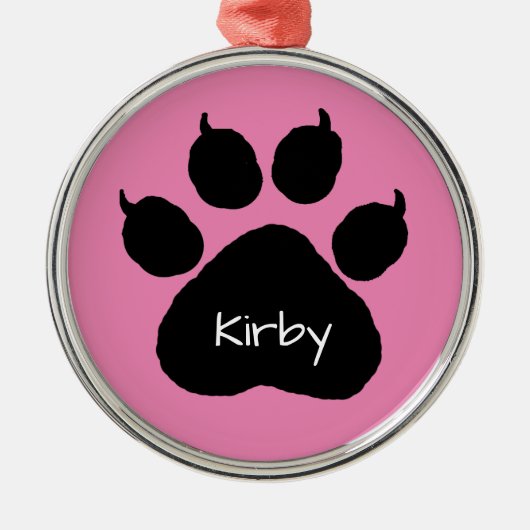 犬の名前のポーパーソナライズされたト印刷クリスマス メタルオーナメント (正面)