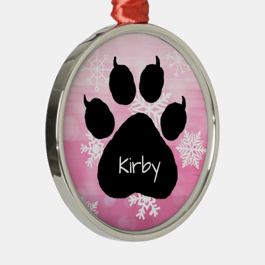 犬の名前のポーパーソナライズされたト印刷クリスマス メタルオーナメント (右)