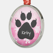 犬の名前のポーパーソナライズされたト印刷クリスマス メタルオーナメント (左)