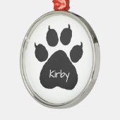 犬の名前のポーパーソナライズされたト印刷クリスマス メタルオーナメント (左)