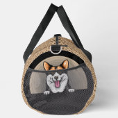 犬の名前またはあなたの名前、Pembrokeウェルシュコーギー+前足 ダッフルバッグ (右)