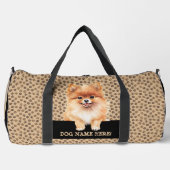 犬の名前または名前の追加，ポメラニア犬 ダッフルバッグ (正面)