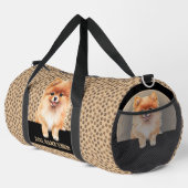 犬の名前または名前の追加，ポメラニア犬 ダッフルバッグ (右コーナー)